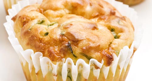 Savoury Cheese muffins with Bacon and Chives